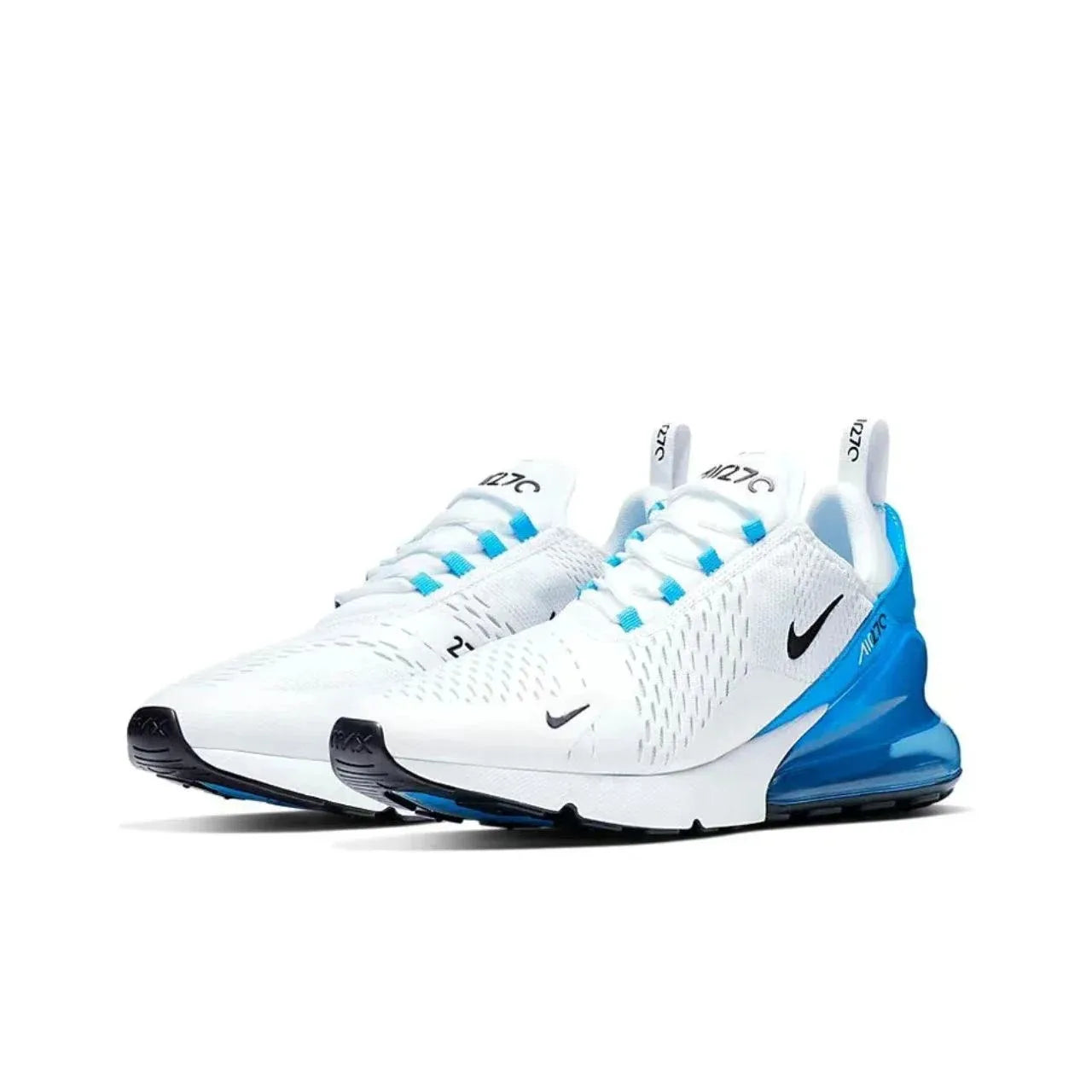Nike Air Max 270 Running Shoes – Mesh, Shock Absorption, Non-Slip, Abrasion Resistant, Unisex Black & White Low Top