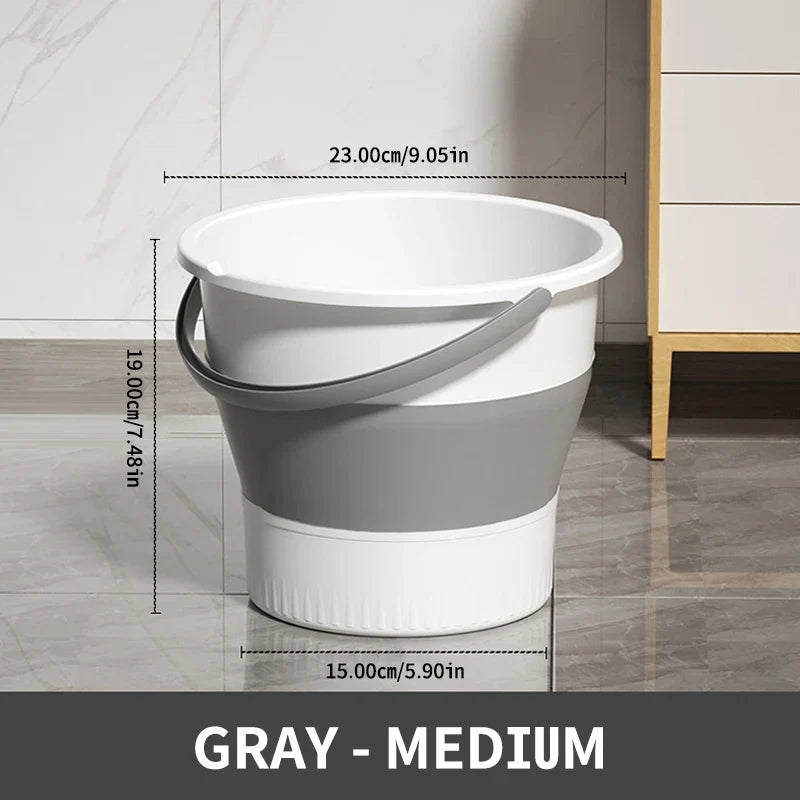 SEAMETAL Foldable Car Wash Bucket - 5L/10L Portable Thickened Plastic Water Bucket for Camping, Fishing & Outdoor Use