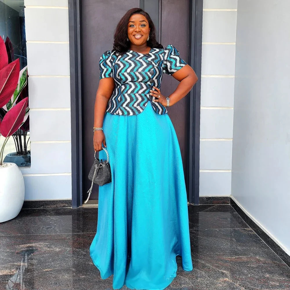 Elegant African Dresses for Women - Plus Size Dashiki Ankara Long Dress for Wedding & Party 2025