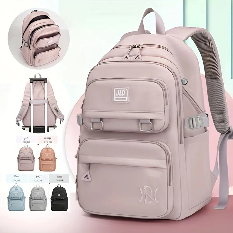 Large Capacity Student Backpack | Casual Waterproof Nylon Double-Shoulder College & Travel Bag
