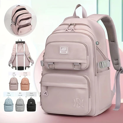 Large Capacity Student Backpack | Casual Waterproof Nylon Double-Shoulder College & Travel Bag