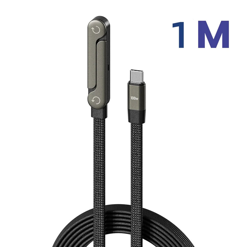 240W USB-C Fast Charging Cable - 2-in-1 Foldable Desktop Stand Data Cable for iPhone 17/16 & Samsung