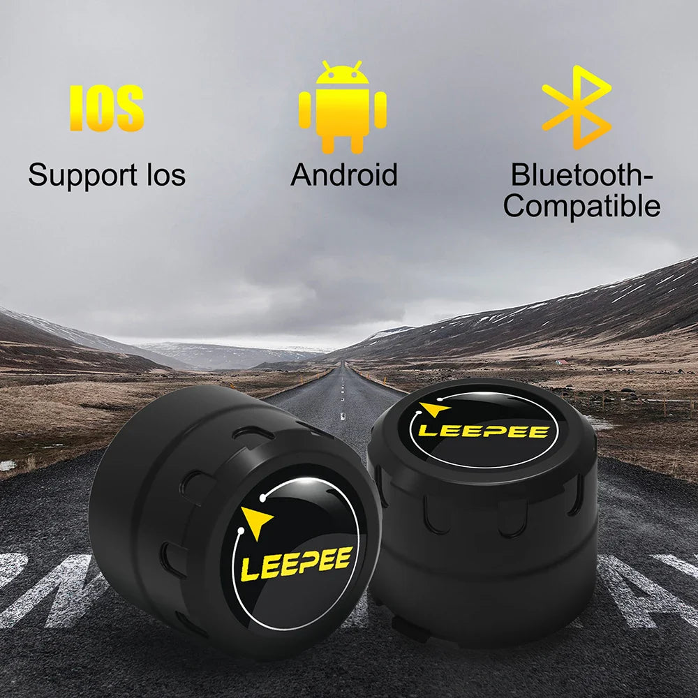 Bluetooth Motorcycle TPMS with 2 Sensors – Tire Pressure Monitoring System for Pit Bike, Tyre Tester Diagnostic Kit Moto Accessories