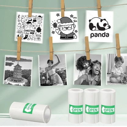 57x25mm Thermal Label Paper Rolls - Adhesive Sticker Refill for Mini Printers & Kids Instant Cameras
