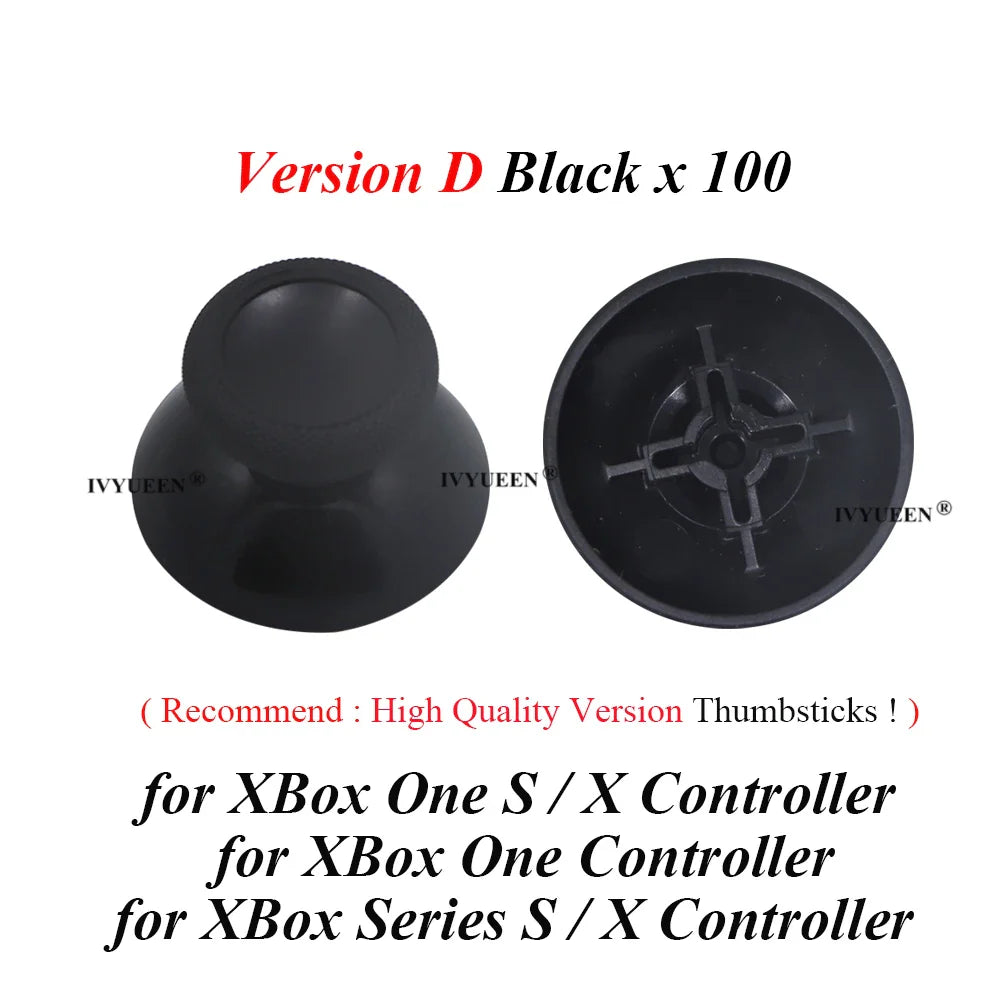 IVYUEEN 100PCS Black Analog Stick Caps – Thumb Grip Covers for PS5, PS4, PS3 & Xbox Controllers