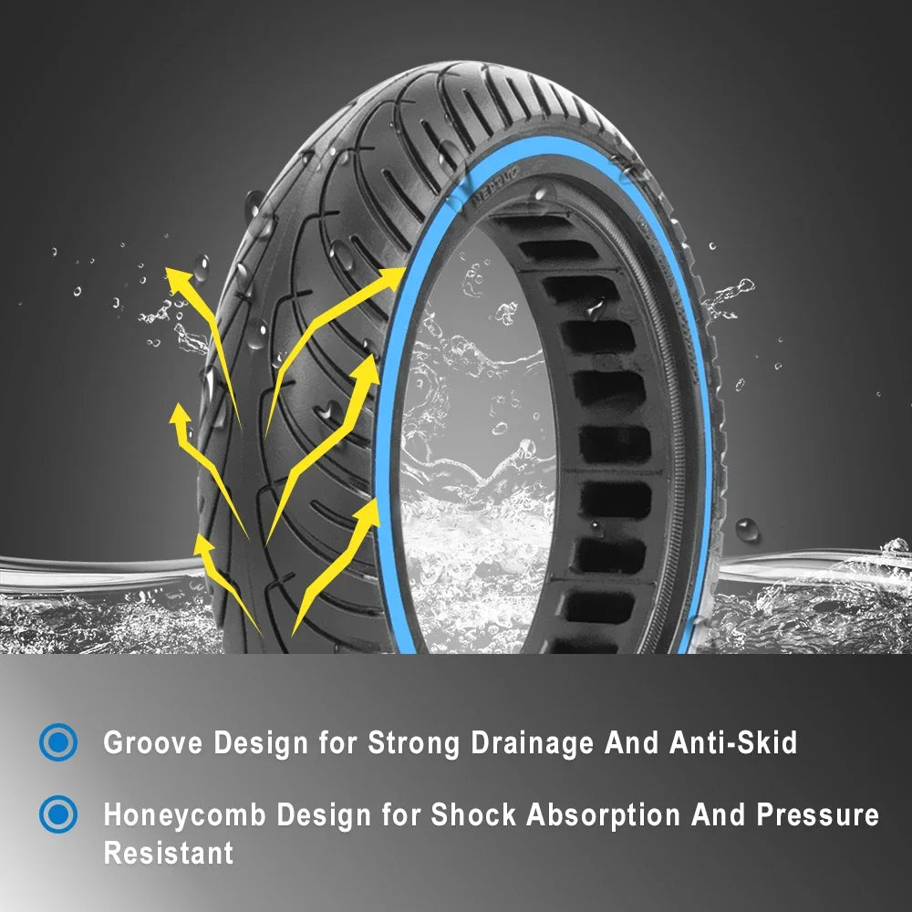 8.5 Inch Honeycomb Solid Scooter Tire - Anti-Explosion Shock Absorbing Replacement Wheel for Xiaomi M365, 1S & Pro