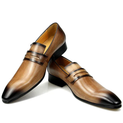 Men’s Luxury Cowhide Loafers - Comfortable Wear-Resistant Leather Office & Formal Dress Shoes