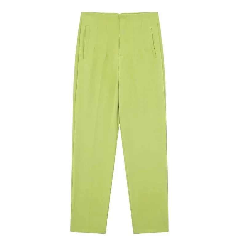 Women High Waist Office Pants - Fashion Formal Pencil Trousers for Workwear Business & Casual Outfits