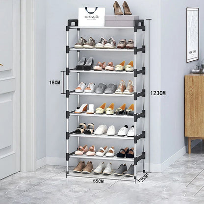 Multi Layer Shoe Rack - 3-7 Tier Dustproof Space Saving Storage Cabinet for Entryway & Home Shoe Organization