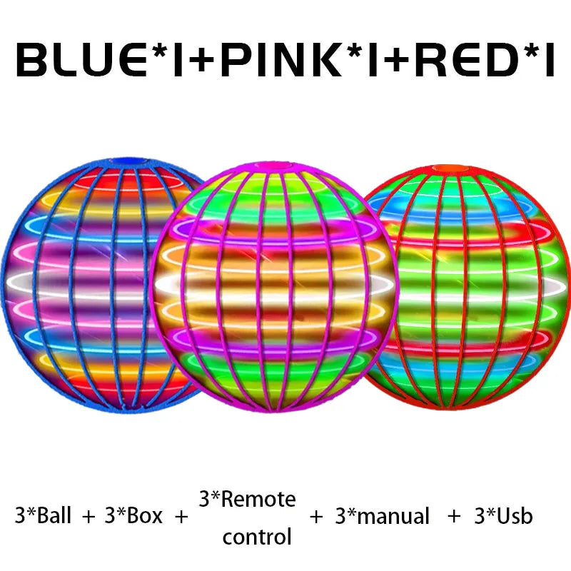 Flying Boomerang Ball with LED Lights – Magic Hover Flyorb Drone Spinner Toy for Kids Gifts