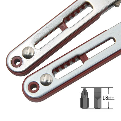 Multifunctional Bidirectional Ratchet Screwdriver — Forward & Reverse Elbow Wrench with Flat and Cross Heads