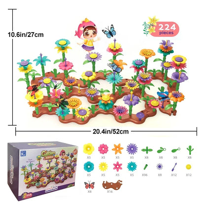 STEM Flower Garden Building Toy - Creative Educational Construction Set for Kids Ages 3-7