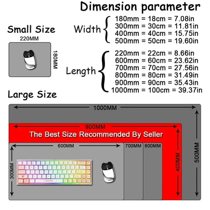 Cartoon Pink CSGO Gamer Mouse Pad – 400x900mm Anti-Slip Rubber Desk Mat for Keyboard & Gaming Accessories