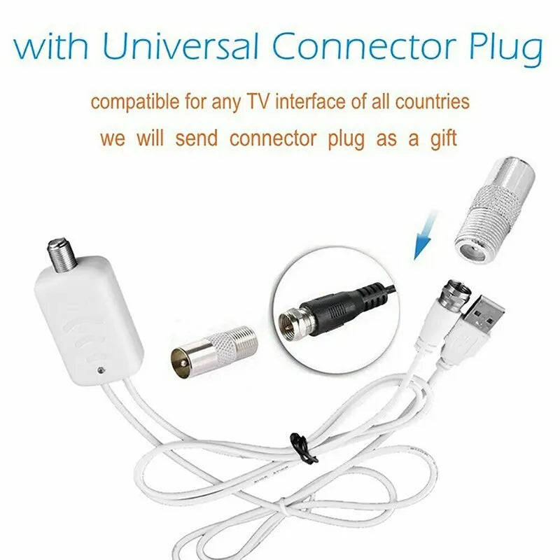 5000 Miles HD Digital TV Antenna - 8K/4K/1080P Indoor HDTV Aerial with 25dB Amplifier for DVB-T/DVB-T2 UHF VHF