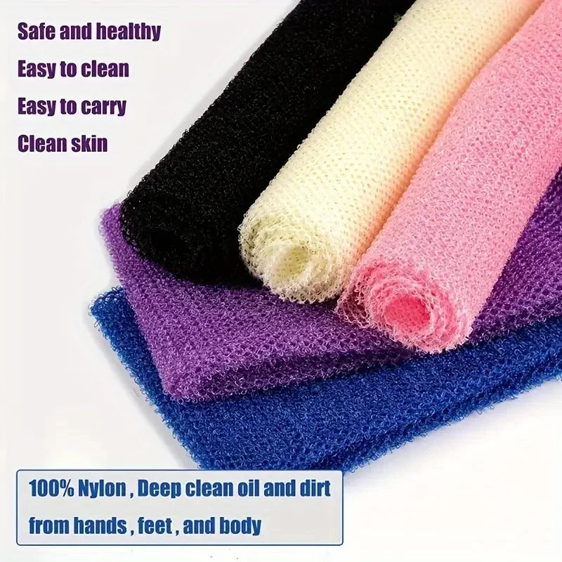 African Exfoliating Bath Sponge - Double-Sided Mesh Body Scrub Towel for Smooth Skin