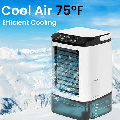Portable Air Conditioner Fan - Dual Spray Ultrasonic Air Cooler with 3-Speed Quiet Cooling & Night Light