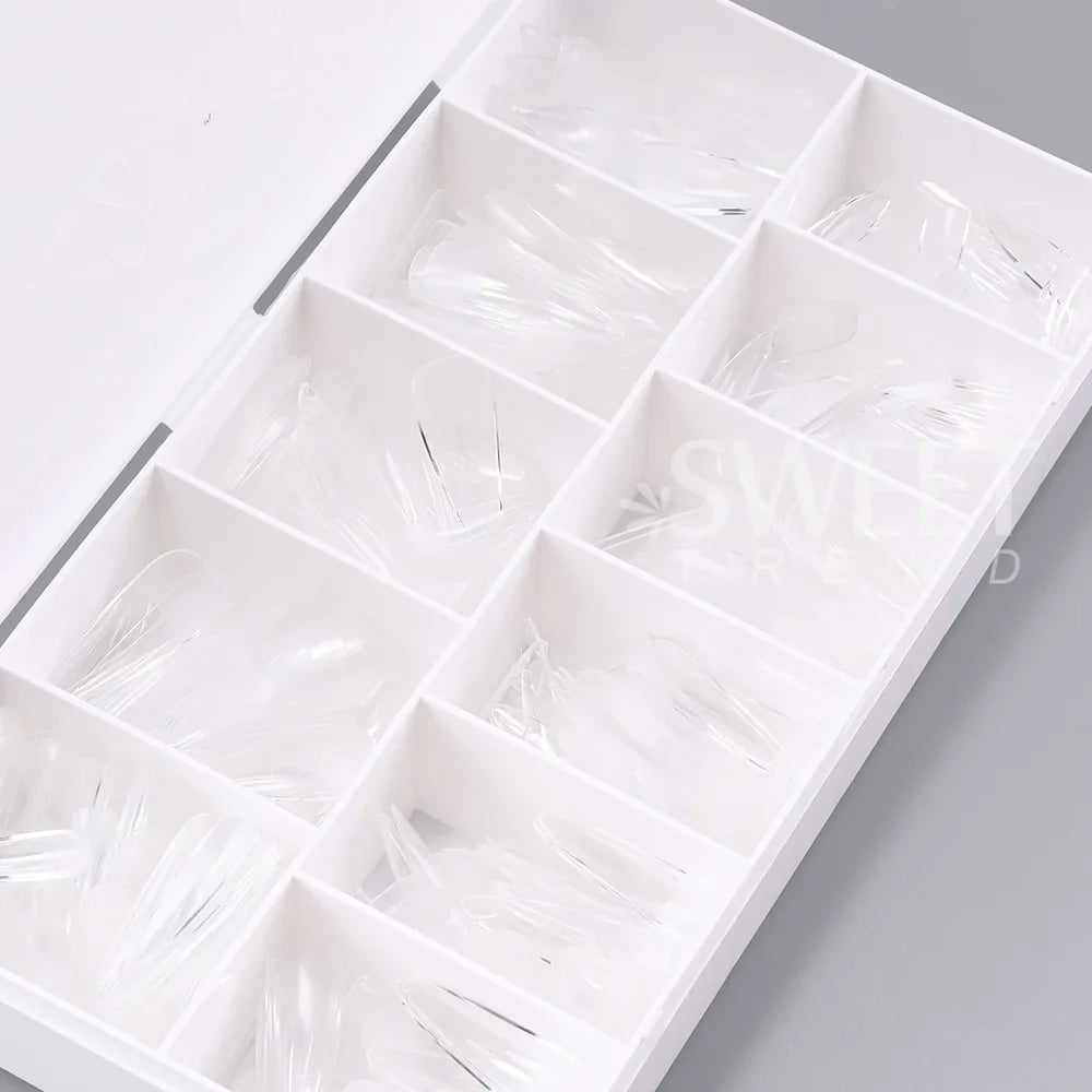 550pcs Soft Gel Nail Tips - Medium Short Almond Coffin Full Cover Acrylic Extensions for French Manicure & Nail Art
