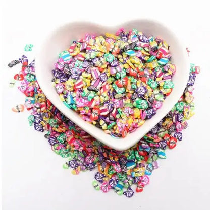 Boxi Polymer Clay Sprinkles - Star, Flower & Fruit Slice DIY Nail Art Accessories