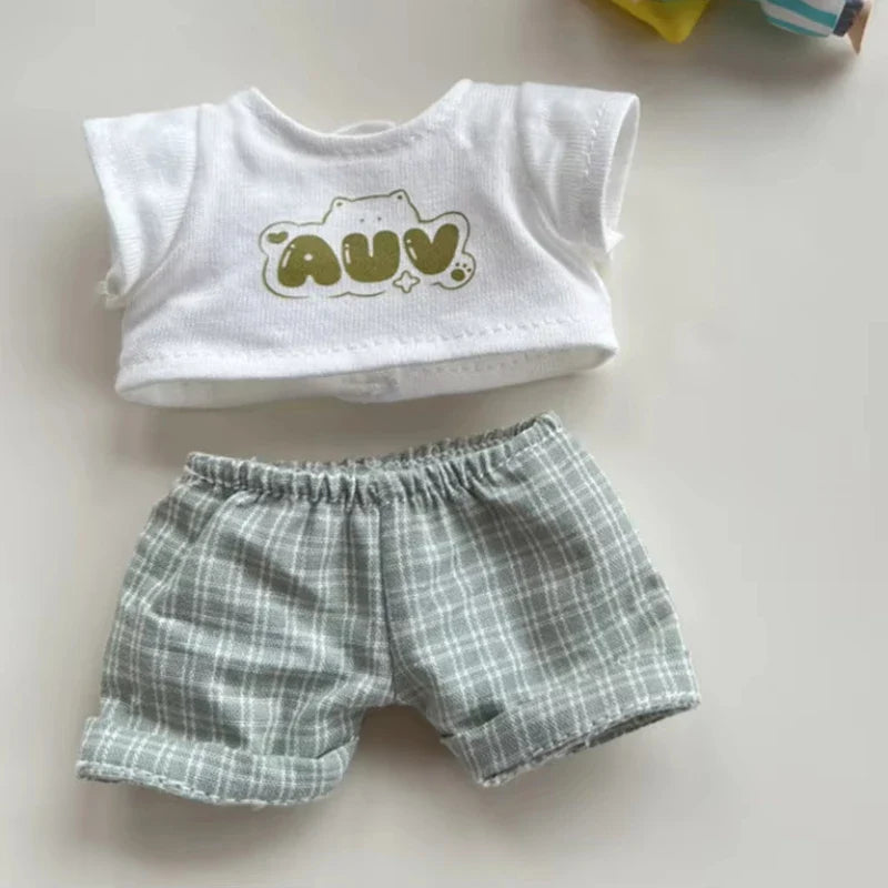 17cm Mini Doll Clothes Set – Kpop EXO Labubu Idol Raincoat, Love Bear Dress & Hat Accessories, Clothing Gift