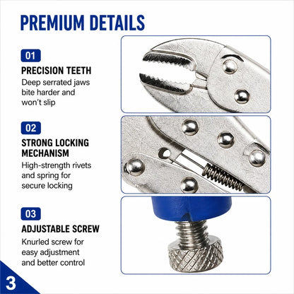 Multi-Function Locking Pliers - Straight & Curved Jaw Adjustable Heavy-Duty Vise Grip Clamp Tool