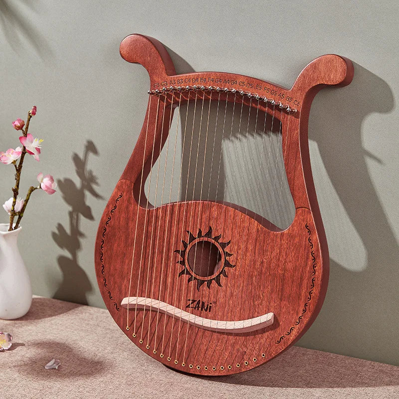 Lyre Harp 19-String – High-Quality Mahogany Musical Instrument with Spare Strings
