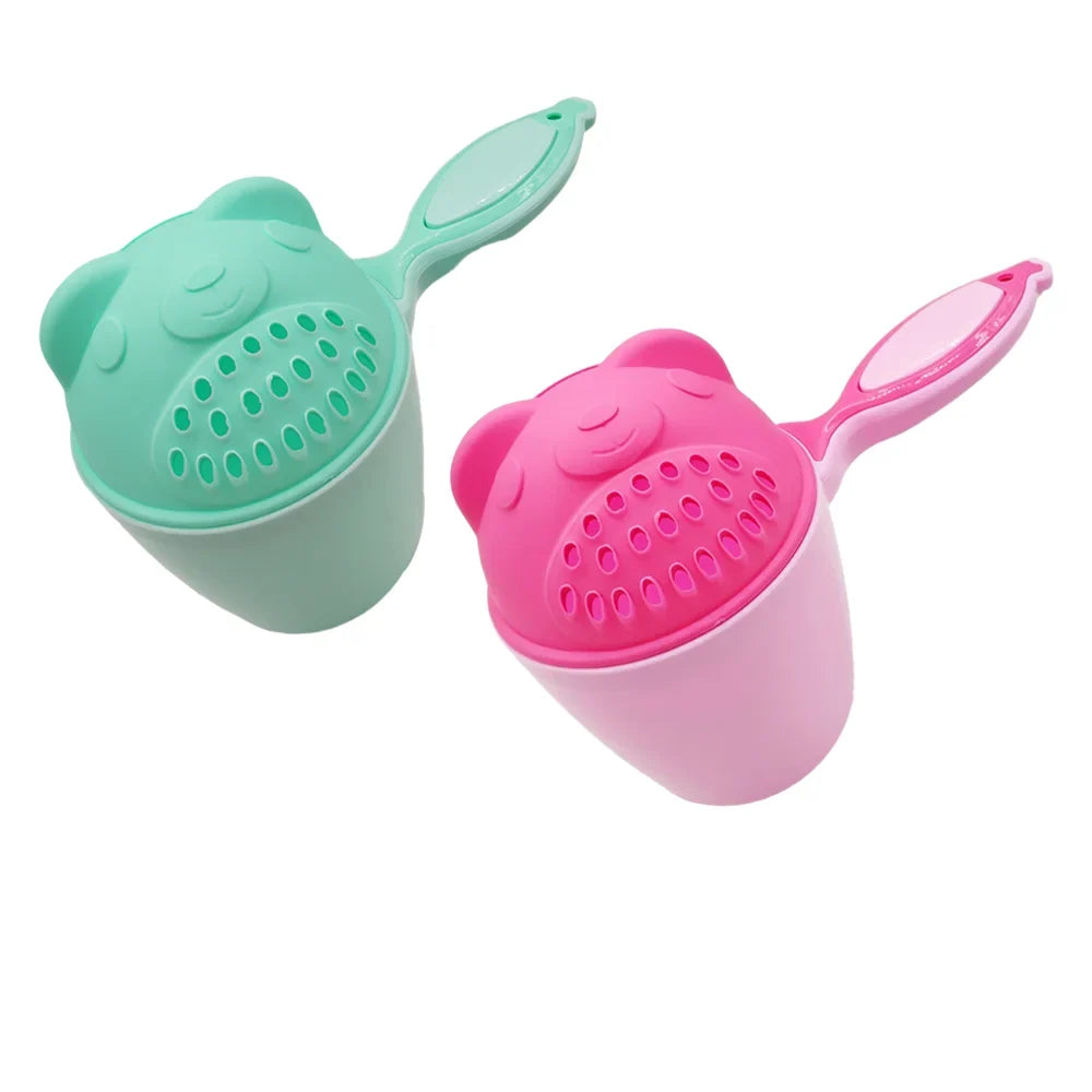 Baby Cartoon Bear Bath Cup - Cute Newborn Shower Rinse Spoon for Kids Shampoo & Bathing