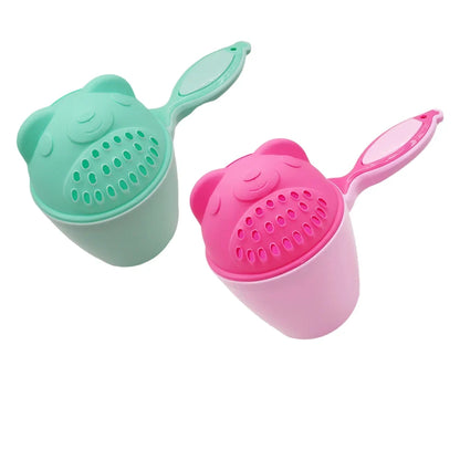 Baby Cartoon Bear Bath Cup - Cute Newborn Shower Rinse Spoon for Kids Shampoo & Bathing