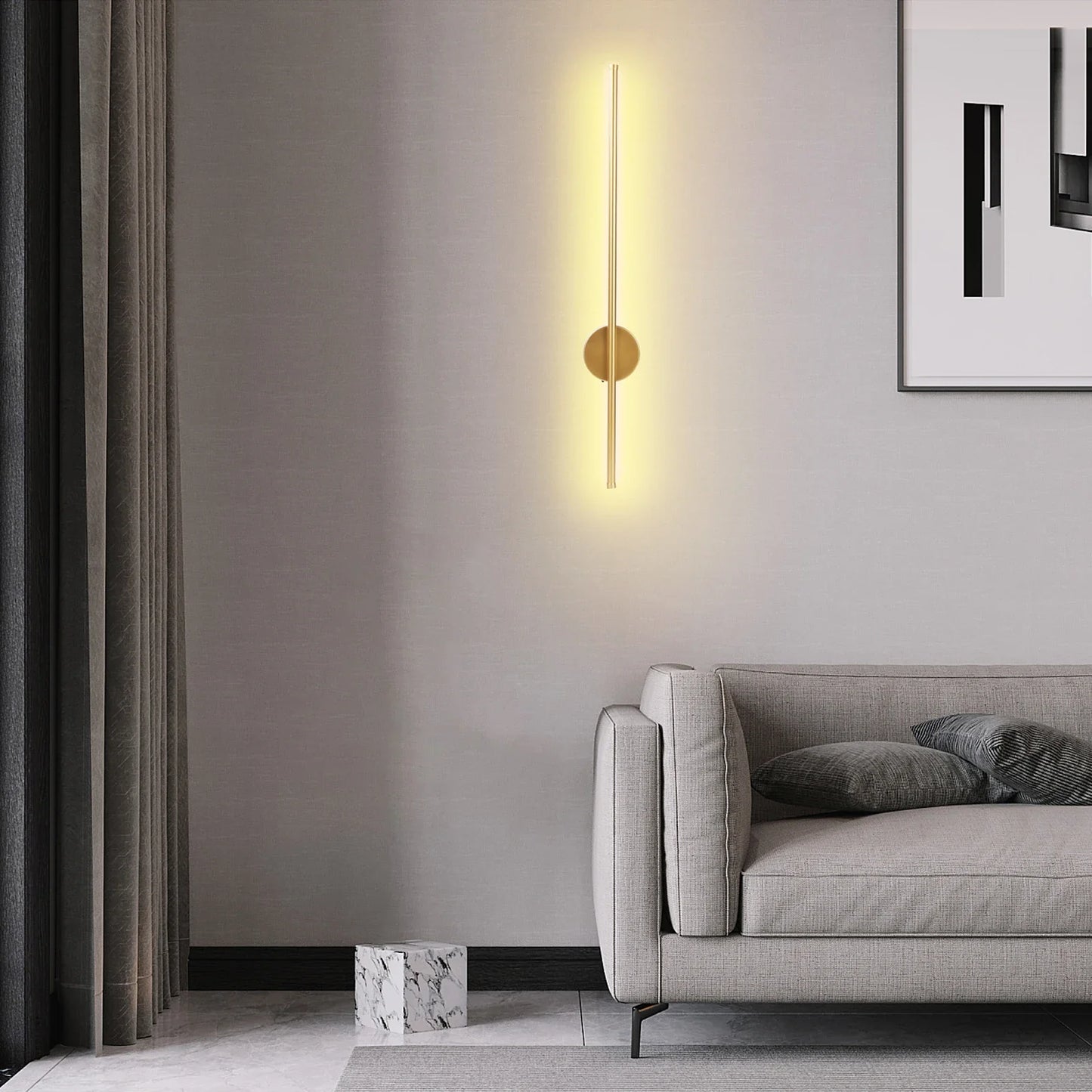 50cm/80cm Rechargeable Wall Light – Wireless Dimming LED Lamp with Remote Control, Modern Night Lamp for Bedroom