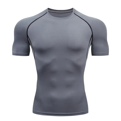 Men's Short Sleeve Compression Running T-shirt: Gym Fitness Sport Tees - Sweat-Wicking Athletic Tops for Jogging Tracksuits