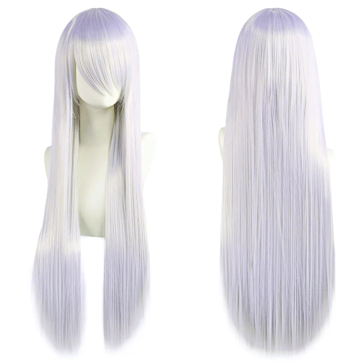80cm Long Cosplay Wig - Synthetic Straight Hair with Bangs for Lolita Anime Costume Party Styling