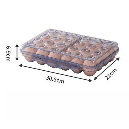 Stackable Egg Storage Box - 6/15/24 Grid Anti-Collision Egg Holder with Durable Multi-Layer Refrigerator Organizer