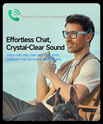 2025 Smart Glasses — Bluetooth Camera, Video Recording, AI Photo Recognition, 100+ Language Translation, Music Player for Men and Women