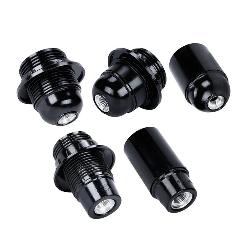 E27 Self-Locking Bakelite Lamp Holder - LED Light Bulb Socket with E14 Cap for Floor & Table Lamps