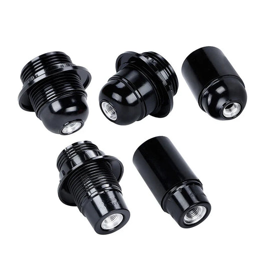 E27 Self-Locking Bakelite Lamp Holder - LED Light Bulb Socket with E14 Cap for Floor & Table Lamps