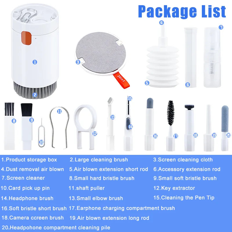 20-in-1 Multifunctional Cleaner Kit for Earphones, Screens, Keyboards, and More