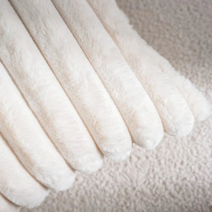 Faux Rabbit Fur Square Cushion Cover – Thick Striped Super Soft Solid Color Pillow, 45x45cm Sofa Decor