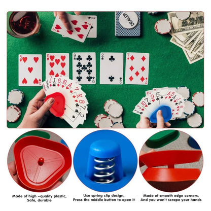 4PCS Triangle Playing Card Holders - Hands-Free Poker Card Stands for Children, Seniors, and Board Games