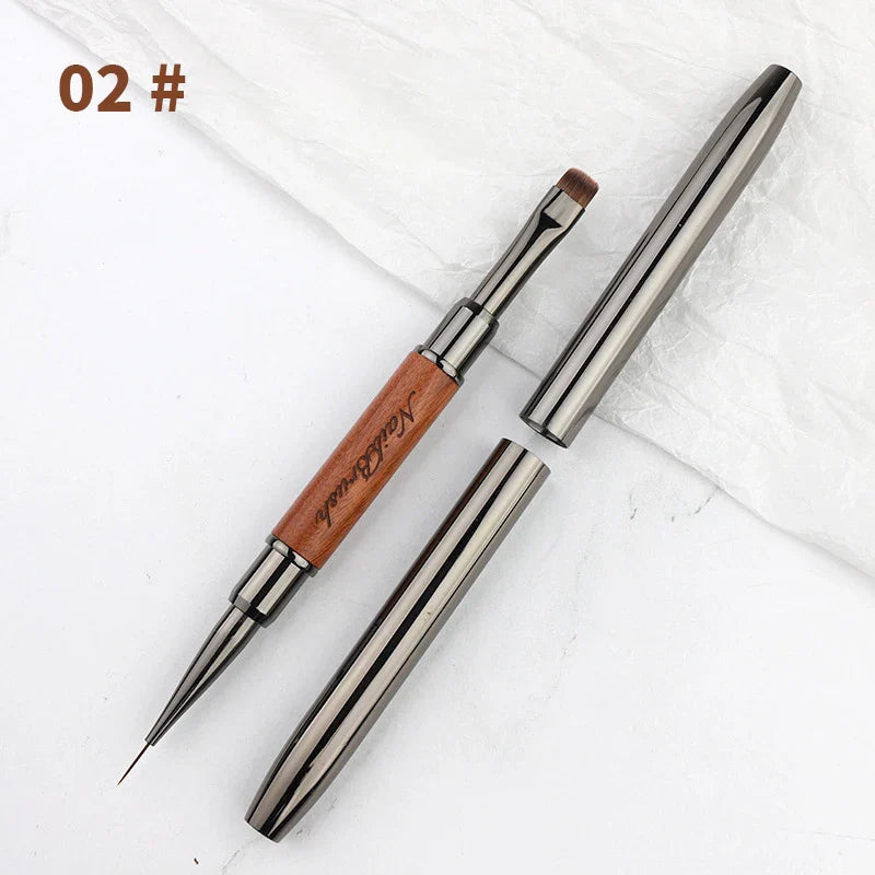 Double-End Nail Pen Brush – Glue & UV Gel Liner Brush, Dual-End Acrylic Nail Art Painting Manicure Tool