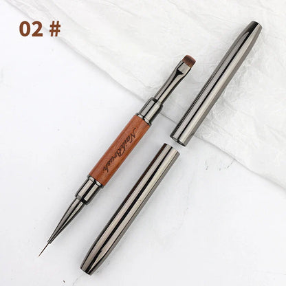 Double-End Nail Pen Brush – Glue & UV Gel Liner Brush, Dual-End Acrylic Nail Art Painting Manicure Tool