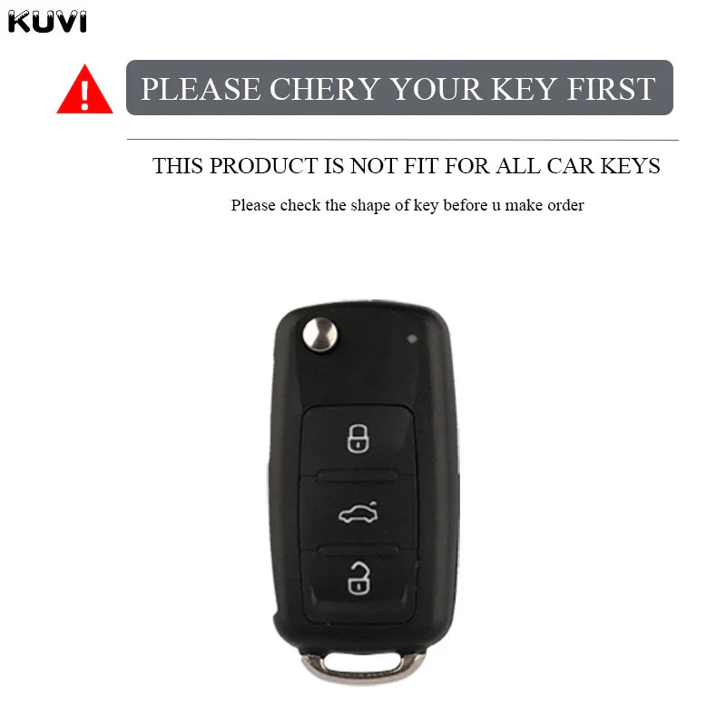 TPU Leather Car Key Case - Full Cover Protection Shell for VW Volkswagen Polo, Tiguan, Passat, Golf, Jetta, Lavida, Skoda Octavia