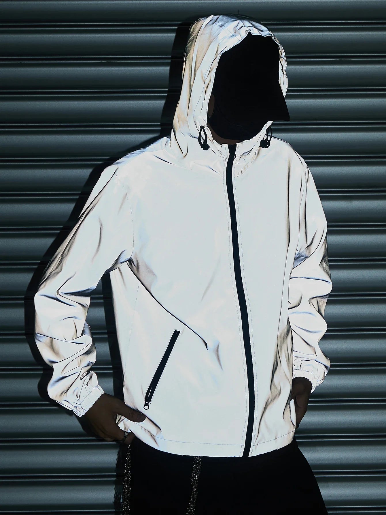 Night Reflective Hooded Jacket for Men - Spring Windproof Outdoor Running Casual Streetwear Coat S-5XL