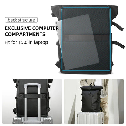 HK Expandable Travel Backpack - Large Waterproof 15.6 Inch Laptop Hiking Rucksack with USB Charging Port