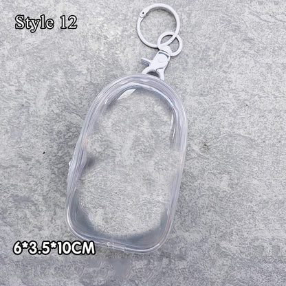 Transparent Jewelry Organizer Box – Plastic Storage Pouch with Keychain, Dustproof Case, Cute Doll Bag for Accessories