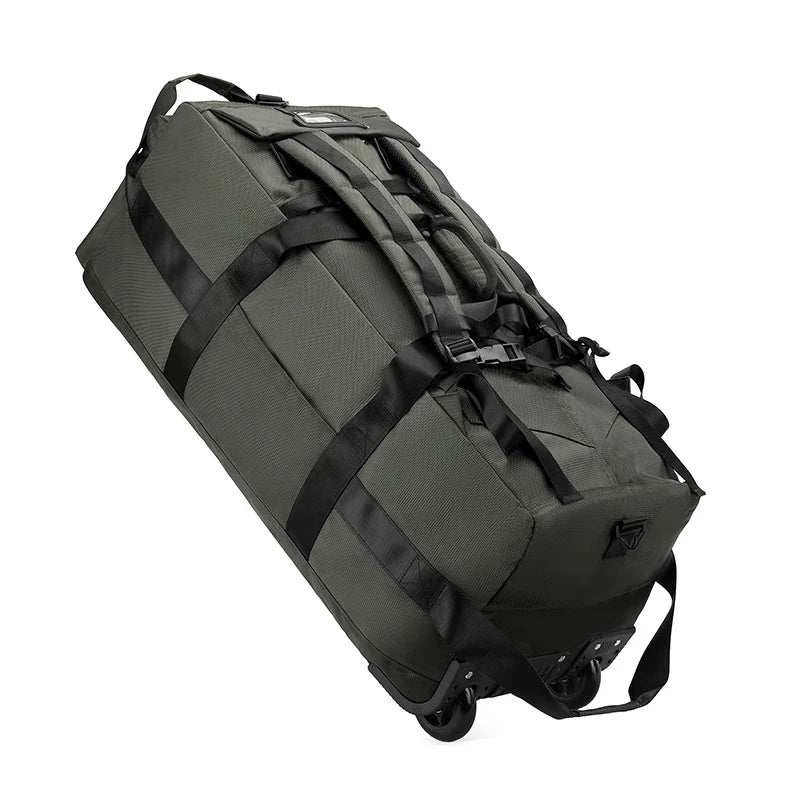 80L Rolling Duffle Bag with Wheels – 31" Heavy-Duty Foldable Travel Duffel, Water-Resistant Luggage with Shoulder Strap