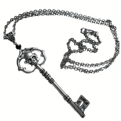 Gothic Skull Lover Key Necklace - Dark Punk Personalized Collar Jewelry Gift