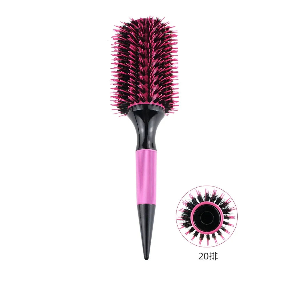 Barbershop Round Tube Curly Hair Rollers – Salon Hair Comb & Styling Brush for Hairdressing