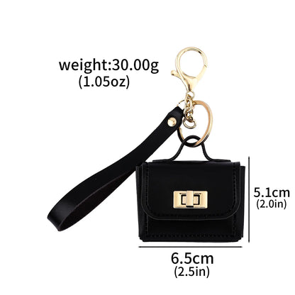Mini PU Leather Bag Keychain - Openable Coin Purse Pendant with Hand Strap for Phone & Keys