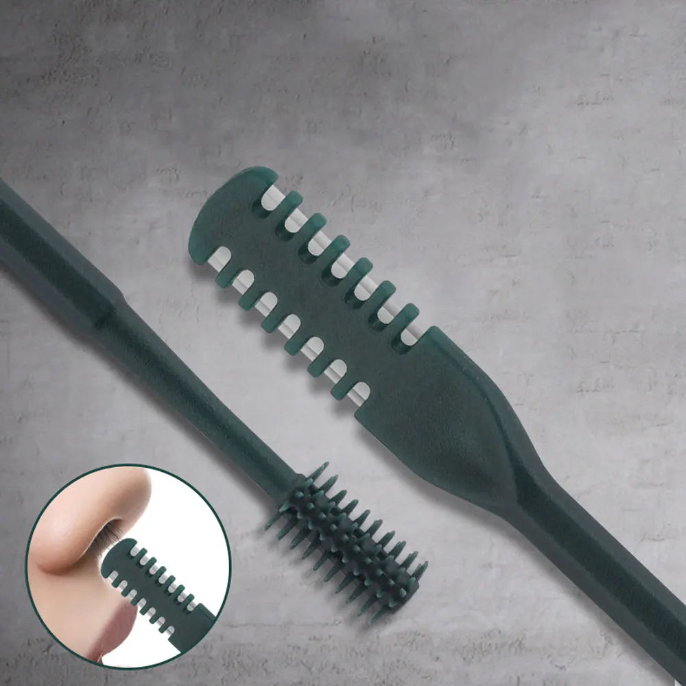 Portable Manual Nose Hair Trimmer - Waterproof Double Head Hair Remover with Storage Box for Men & Women