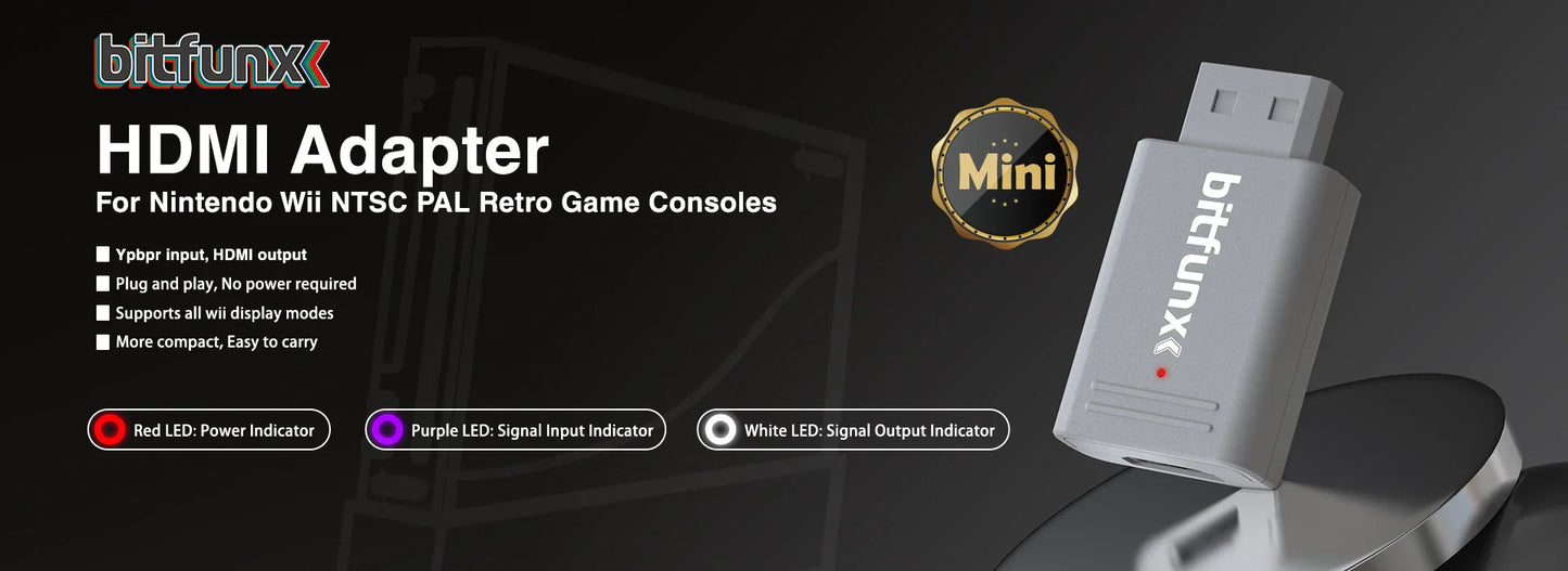 Bitfunx GC2HDMI Adapter – Digital AV to HDMI Converter for Nintendo GameCube NGC DOL-001 Console