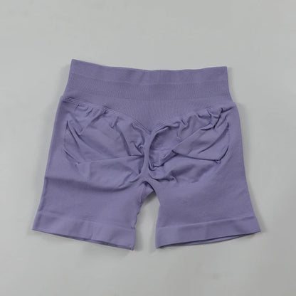 Impact Seamless Scrunch Bum Yoga Shorts – Low Ribbed Waistband, High Stretch Workout & Running Gym Shorts